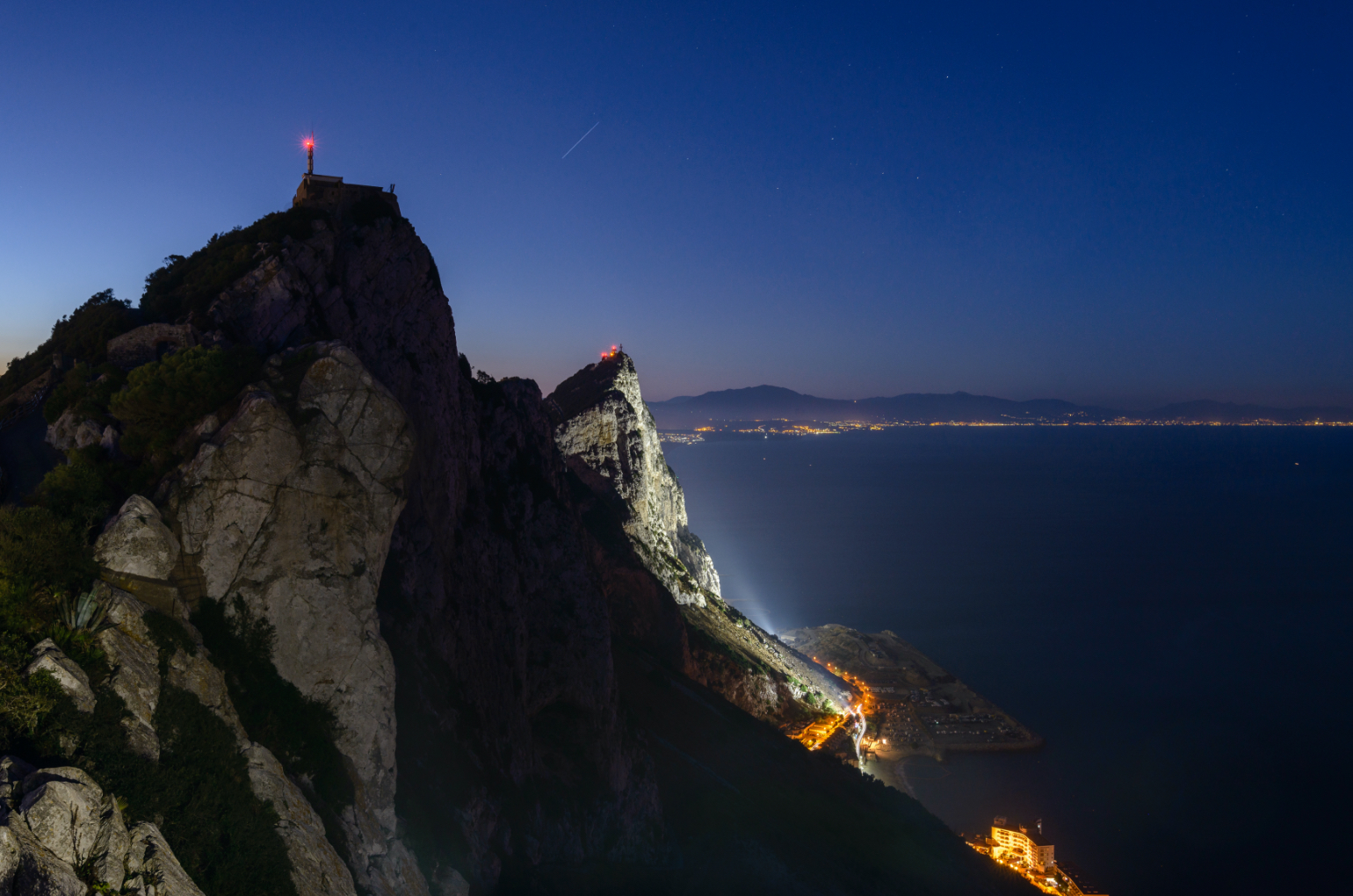 Gibraltar Rock At Twilight
